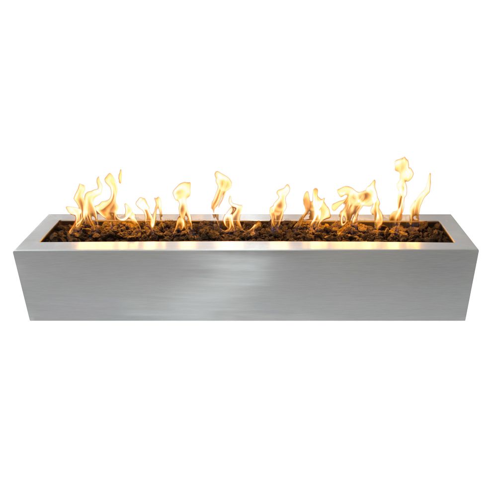 The Outdoors Plus OPT-LBTSS60-LP 60" Eaves Stainless Steel Fire Pit - Match Lit - Liquid Propane